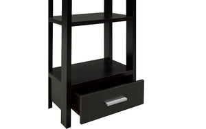 Bookcase & Display Shelf with Drawer - Black | Dark Taupe
