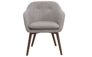 Accent Chair Fabric with Walnut Leg - Beige