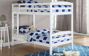 Bunk Bed - Twin over Twin Solid Wood - White