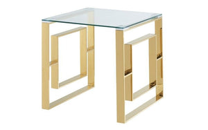 Coffee Table Set with Glass Top - 3 pc - Gold