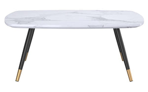 Coffee Table with Marble Top – White & Black