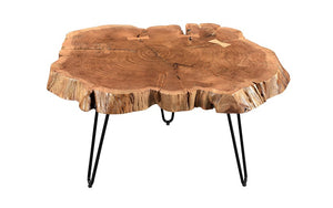 Coffee Table with Solid Wood - Natural & Black