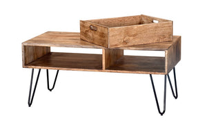 Coffee Table with Drawer – Natural & Black