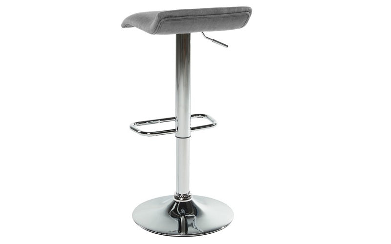 Bar Stool With Low Back & 360° Swivel Fabric Seat - Grey | Beige - Set of 2 pcv