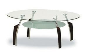 Coffee Table with Glass Top - Chrome | Espresso