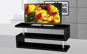 TV Stand with Shelves - Black