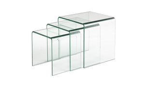 Bent Glass Nesting Table Set - 3 pc 