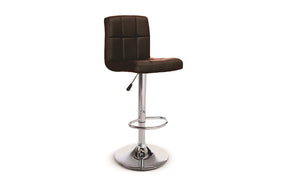 Bar Stool With High Back & 360° Swivel Leather Seat - Black | White | Espresso | Red - Set of 2 pc