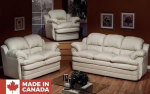 Sofa Set - 3 Piece - White (Made in Canada)