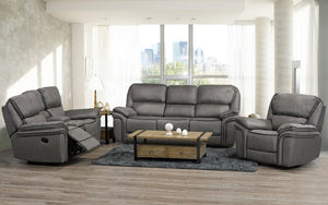 Recliner Set - 3 Piece with Micro Suede Fabric - Smoke