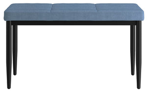 Linen Fabric Bench with Metal Legs - Blue | Charcoal | Grey