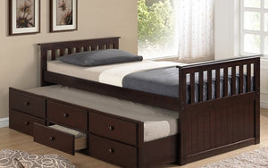 Trundle Bed with Drawers - Espresso
