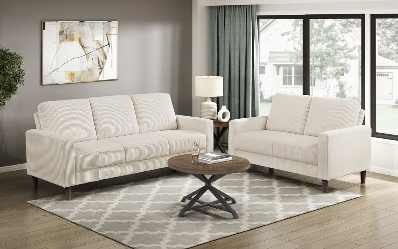 Luxury Fabric Sofa Set - 3 Piece - Beige