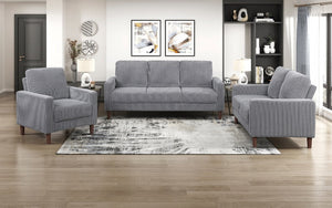 Luxury Fabric Sofa Set - 3 Piece - Grey
