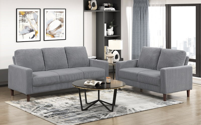 Luxury Fabric Sofa Set - 3 Piece - Grey