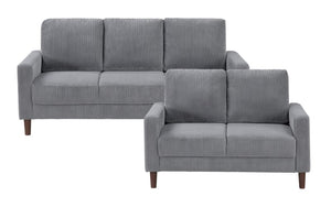 Luxury Fabric Sofa Set - 3 Piece - Grey