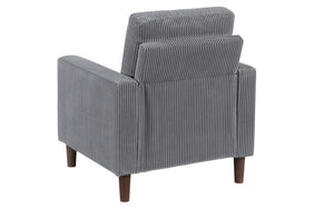Luxury Fabric Sofa Set - 3 Piece - Grey