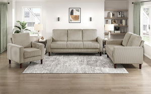 Luxury Fabric Sofa Set - 3 Piece - Taupe