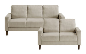 Luxury Fabric Sofa Set - 3 Piece - Taupe
