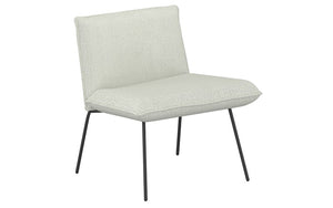Accent Chair Boucle Fabric with Metal Legs - Cream
