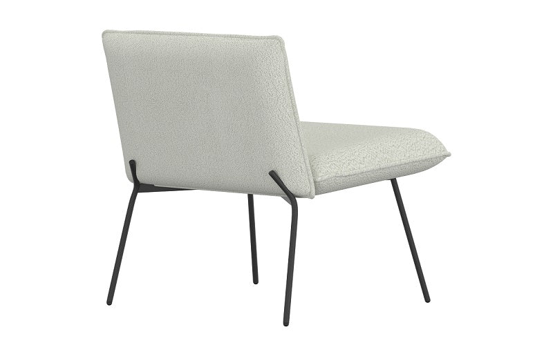 Accent Chair Boucle Fabric with Metal Legs - Cream