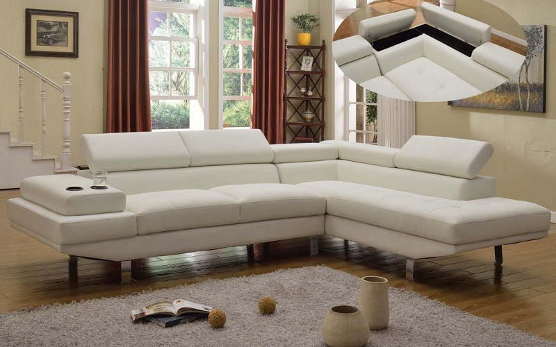 White Leather Sectional Canada Genuine Leather Sofa Furnberry