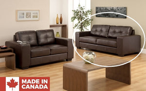 Sofa Set - 3 Piece - Chocolate (Made in Canada)