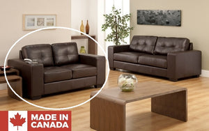 Sofa Set - 3 Piece - Chocolate (Made in Canada)