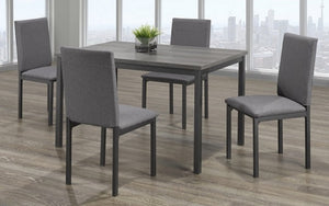 Kitchen Set with Wood Top - 5 pc - Grey | Black