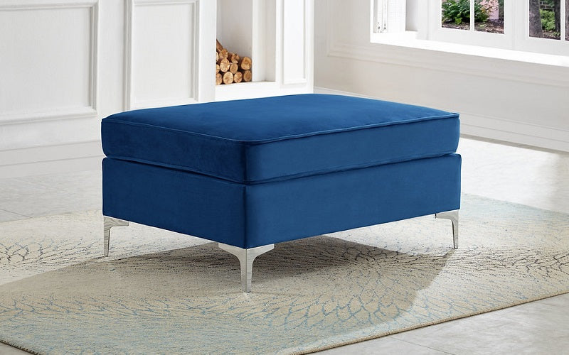 Sofa Set - 3 Piece with Velvet Fabric - Blue