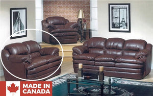 Sofa Set - 3 Piece - Chocolate (Made in Canada)