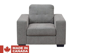 Fabric Sofa Set - 3 Piece - Grey (Made in Canada)