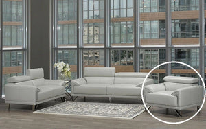 Air Leather Sofa Set - 3 Piece - Light Grey