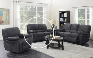 Recliner Set - 3 Piece with Velvet Fabric - Midnight Grey