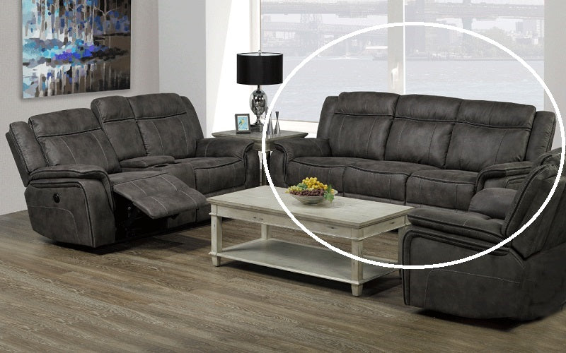 Power Recliner Set - 3 Piece with Air Suede Fabric - Grey
