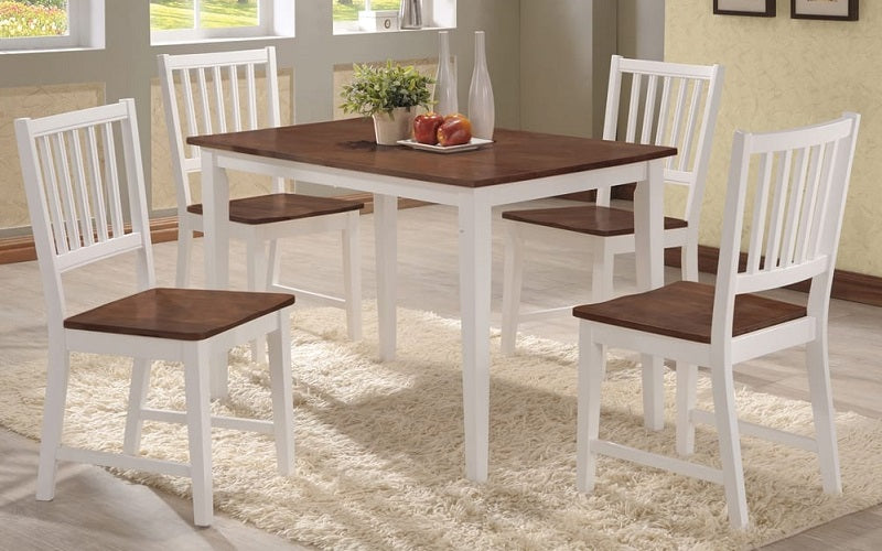 Rectangle Kitchen Set Kitchen Set with Rectangle Two-Tone Top - 5 pc - Walnut & Cream - Furnberry