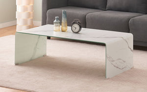 Bent Marble Glass Coffee Table