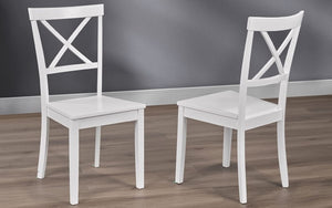 Kitchen Set with Round Solid Wood Top - 5 pc - White