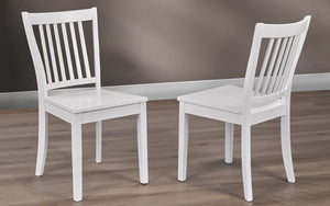 Kitchen Set with Round Solid Wood Top - 5 pc - White