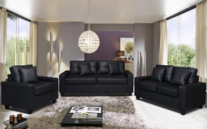 Sofa Set - 3 Piece - Black