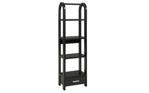 Bookcase & Display Shelf with Drawer - Black | Dark Taupe