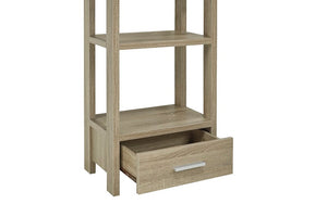 Bookcase & Display Shelf with Drawer - Black | Dark Taupe