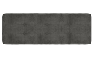 Velvet Fabric Bench with Solid Wood Legs - Charcoal | Mustard