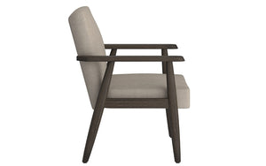 Accent Chair Textured Fabric with Solid Wood Legs - Beige