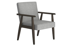 Accent Chair Textured Fabric with Solid Wood Legs - Grey