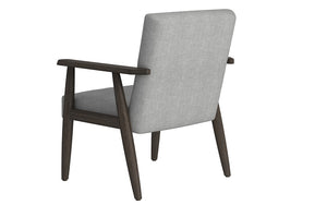 Accent Chair Textured Fabric with Solid Wood Legs - Grey