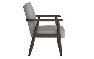 Accent Chair Textured Fabric with Solid Wood Legs - Grey
