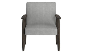 Accent Chair Textured Fabric with Solid Wood Legs - Grey