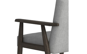 Accent Chair Textured Fabric with Solid Wood Legs - Grey