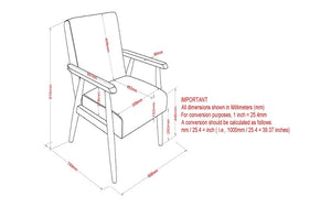 Accent Chair Textured Fabric with Solid Wood Legs - Grey